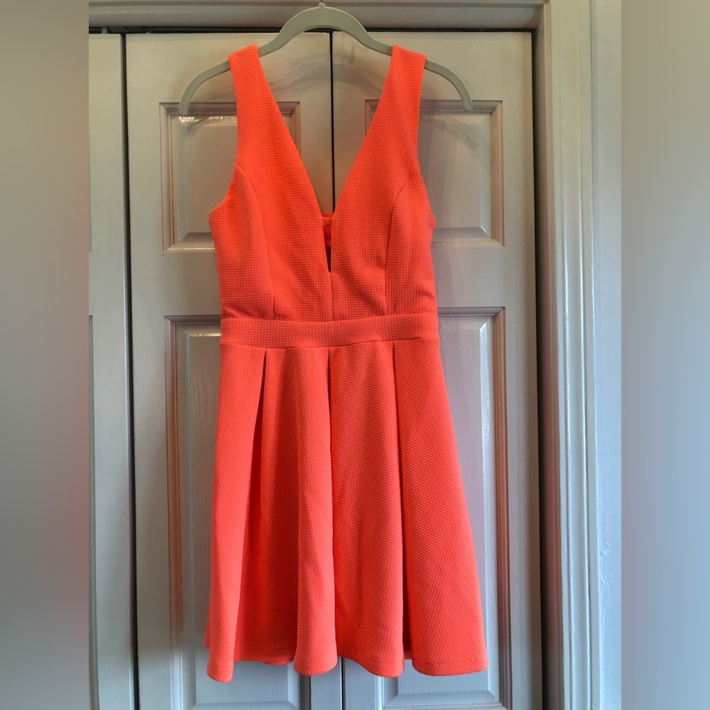 Charlotte Russe, S, orange fit & flare dress with cut outs